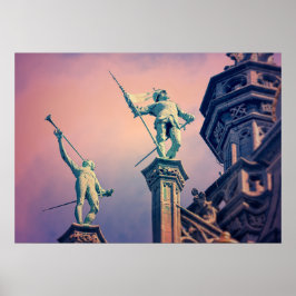 Poster Telhado da Maison du Roi na Grand Place em Bruxela