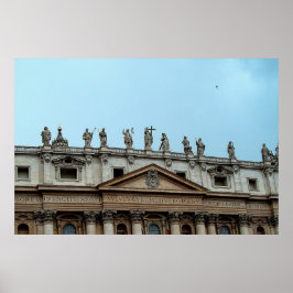 Poster Telhado de Rua. Basilica de Peter em Roma, Itália 
