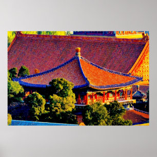 Poster Telhado do Pavilhão Azul   Cidade Proibida