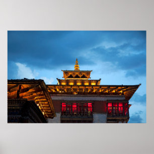 Poster Telhado Dzong Budista