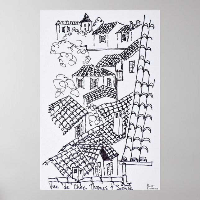 Póster Telhados de Marselha, França (Frente)