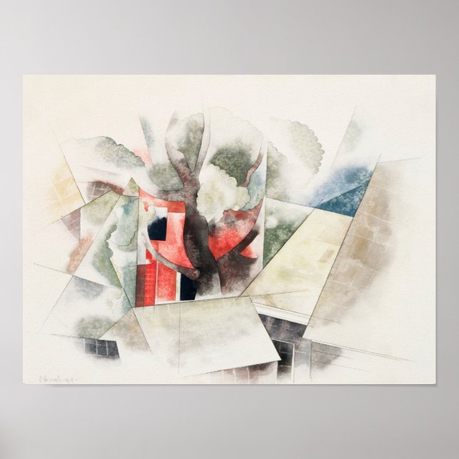 Poster Telhados e Fantasia (1918) | Charles Demuth (Frente)