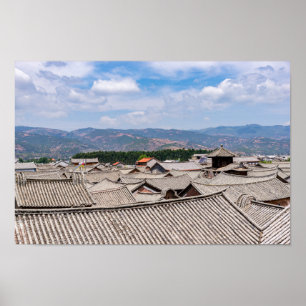 Poster Telhados Tradicionais Chineses Tilados, Dali,Yunna