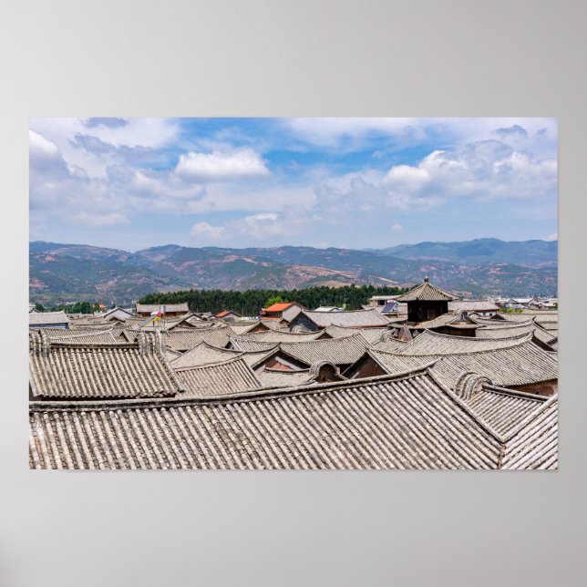 Poster Telhados Tradicionais Chineses Tilados, Dali,Yunna (Frente)