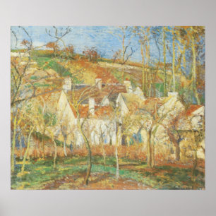 Póster Telhados Vermelhos, Canto de uma Aldeia, Inverno p