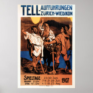 Poster TELL AUFFUHRUNGEN Zurich Vintage Theater Opera