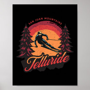 Poster Telluride Colorado Montanhas San Juan Neve Esquian