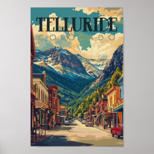 Poster Telluride, Viagens vintage do Colorado
