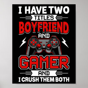 Poster Tem Dois Títulos De Namorado E Gamer De Vídeo Game