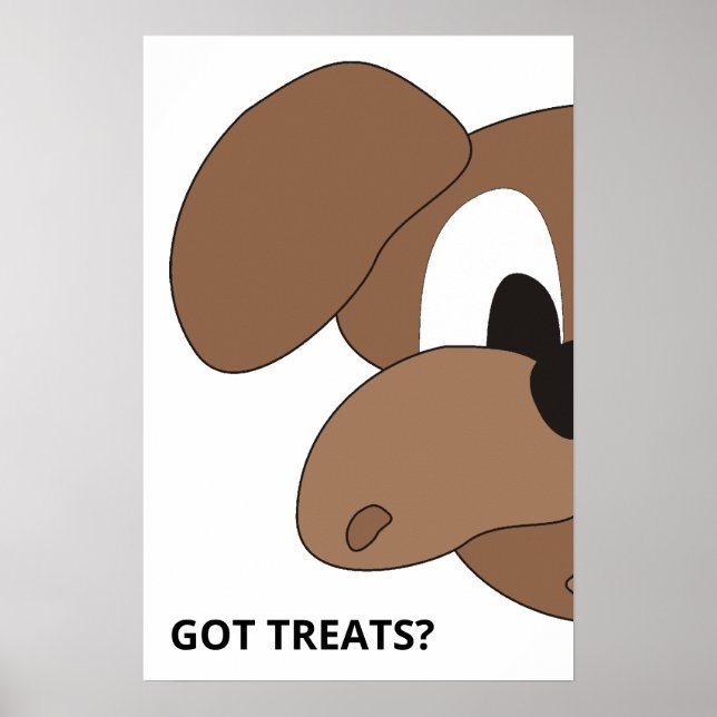 Poster Tem guloseimas? Cachorro curioso (Frente)