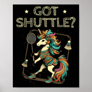Poster Tem o Disfarce do Jogador de Badminton Shuttle Rac