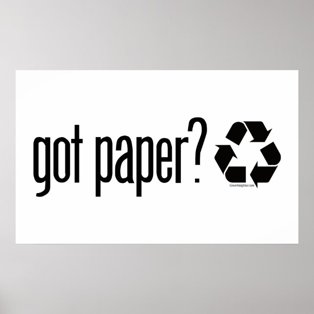 Póster tem papel? Sinal de reciclagem (Frente)