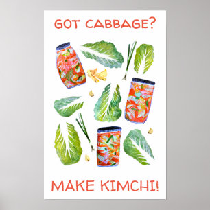 Poster Tem repolho? Faça com que Kimchi divirta a água pi