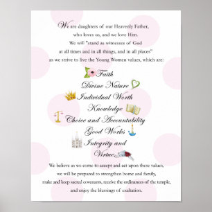 Poster Tema 11x14 das jovens mulheres de LDS