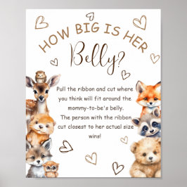 Poster Tema Animal Da Woodland: Qual É O Tamanho Do Jogo