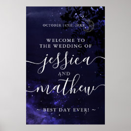 Poster Tema Celestial de Casamento Bem-vindo ao Nosso Cas