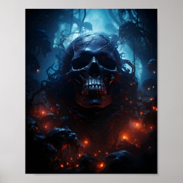 Poster Tema Crânio Incrível Crânio Assustador do Hallowee