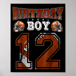 Poster Tema de Aniversário de 12 Anos para Menino Fã de F