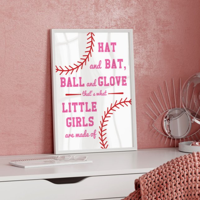 Poster Tema de beisebol Do que as meninas são feitas (Criador carregado)
