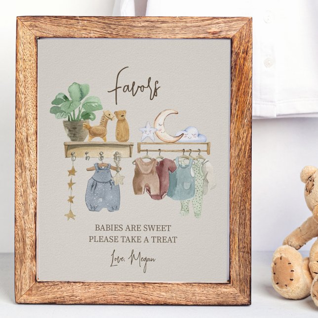 Poster Tema de Berçário de Baby Shower Boho Favoritos Pos (Criador carregado)