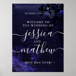 Poster Tema de casamento celeste Sinal de boas-vindas 18x