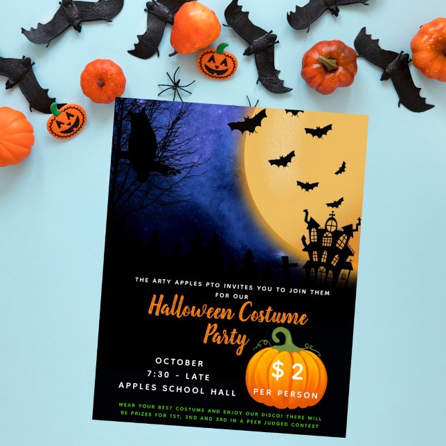 Poster tema de festa de fantasia de Halloween trunk or tr (Criador carregado)