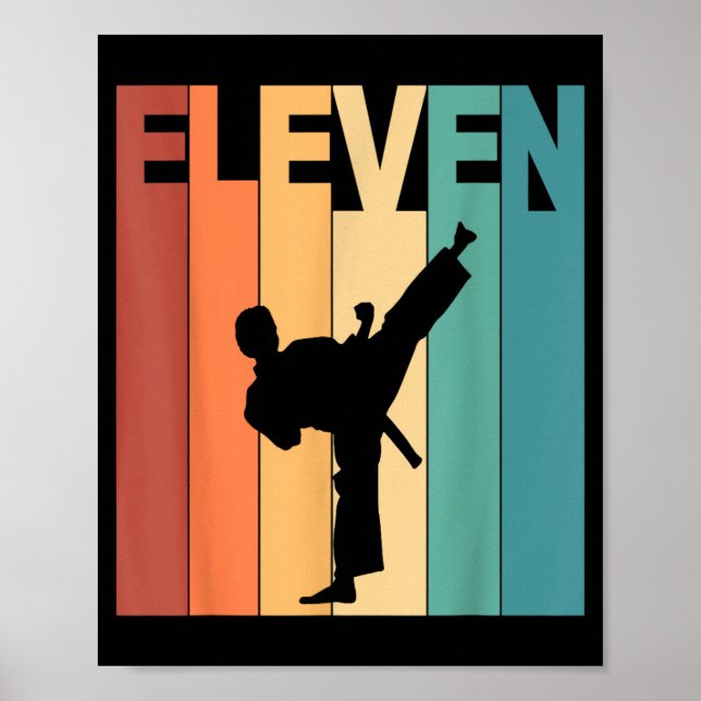 Poster Tema de Karatê Taekwondo de 11 anos de idade (Frente)
