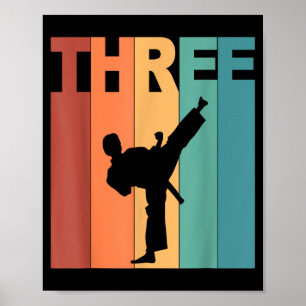 Poster Tema de Karatê Taekwondo de 3º Aniversário 3 Anos