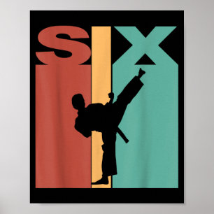 Poster Tema de Karatê Taekwondo de 6º Aniversário 6 Anos 