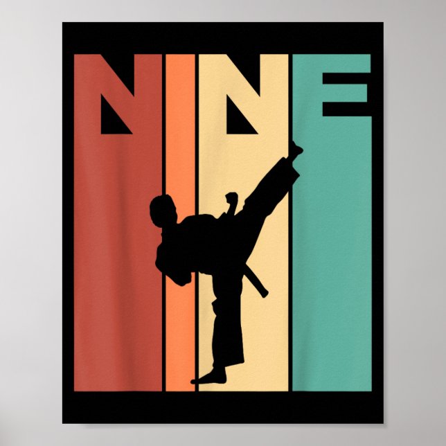 Poster Tema de Karatê Taekwondo de 9 anos de idade (Frente)