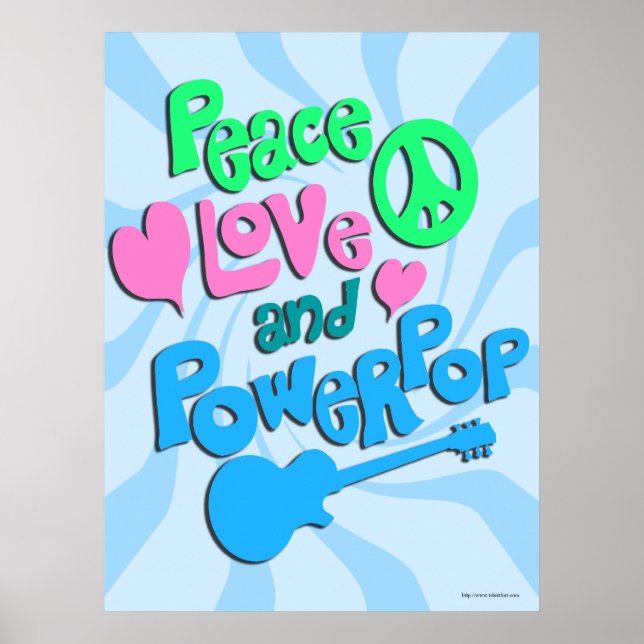 Poster Tema de música da Peace Love and Powerpop (Frente)