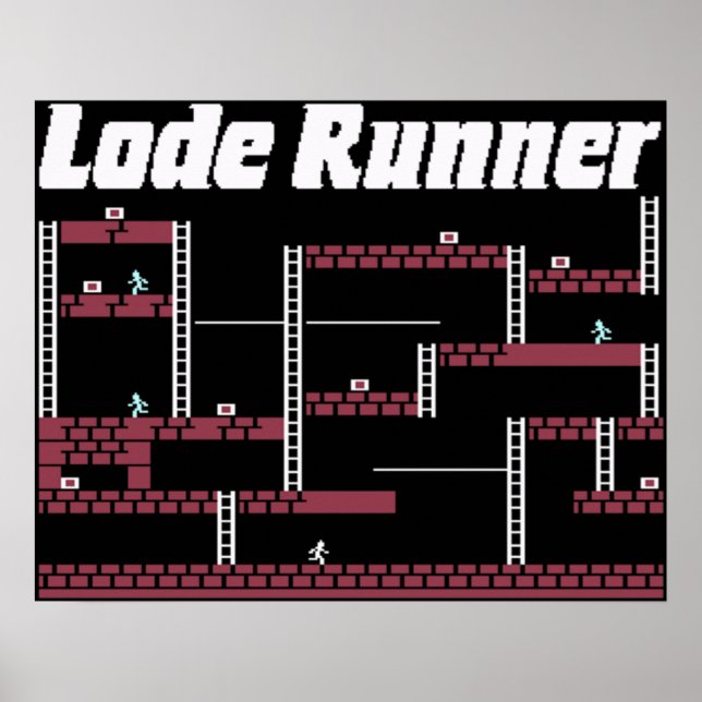 Poster Tema de retro do Jogo de Vídeo do Lodo Runner (Frente)