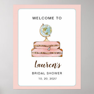 Poster Tema de Viagem Bem-vinda à Chave de Noiva de Solte