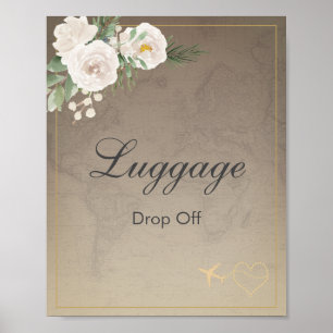 Poster Tema de viagem para chá de noiva Entrega de Bagage