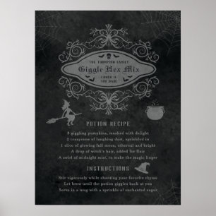 Poster Tema Divertido de Bruxa - Receita de Poção para um