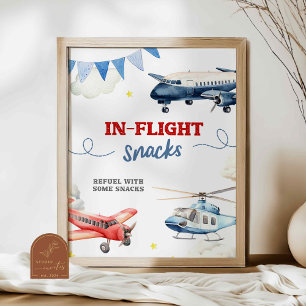 Poster Tema Do Avião No Sinal Personalizado Do Snacks De