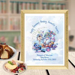 Poster Tema do Chá de fraldas Gnomo de Aroma de mesa