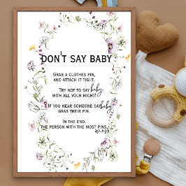 Poster Tema do Jardim Selvagem Shhhh Don't Say Baby Game