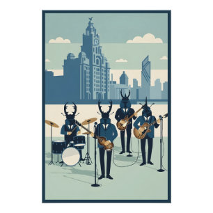 Póster tema dos Beatles de Liverpool
