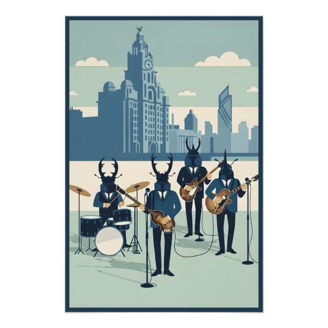 Póster tema dos Beatles de Liverpool (Frente)