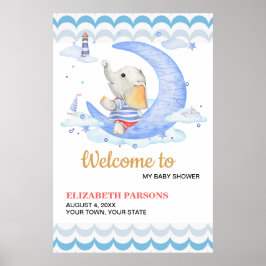 Poster Tema Náutico do chá de fraldas