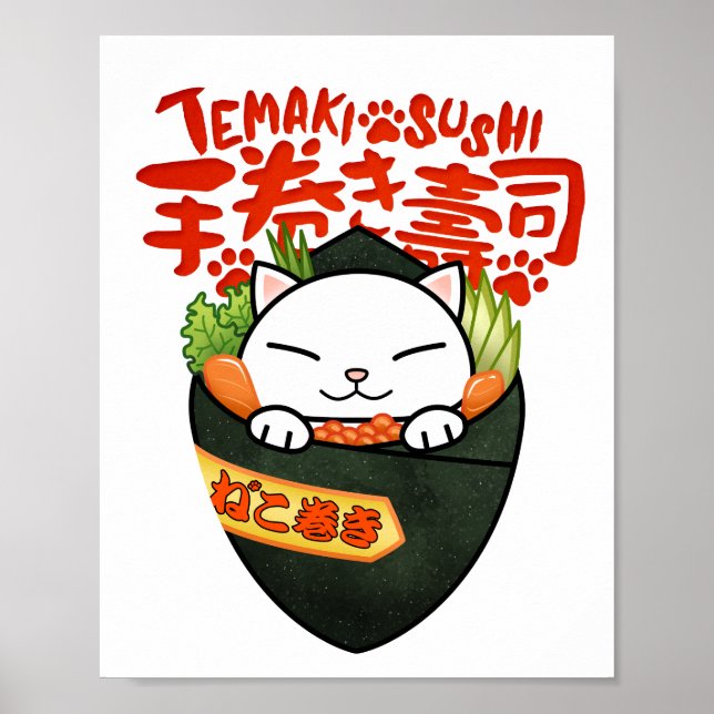 Poster Temaki Sushi Cat (Frente)