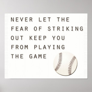 Poster temor de acabar com a inspiração do basebol mode
