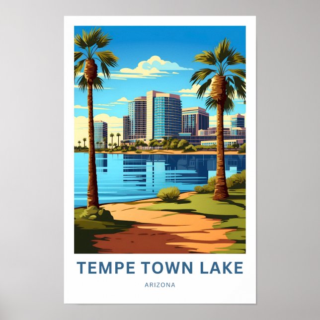 Poster Tempe Town Lake Arizona Viagem (Frente)