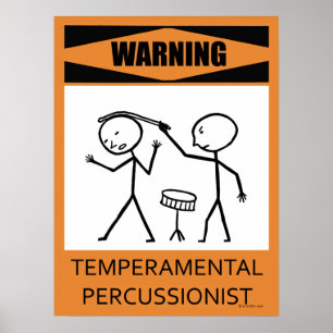 Poster Temperamental de advertência do