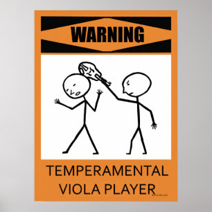 Poster Temperamental de advertência do jogador da