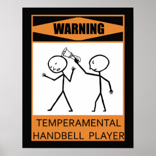 Poster Temperamental de advertência do jogador do