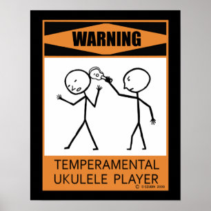 Poster Temperamental de advertência do jogador do