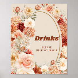 Poster Temperos de jardim outonal boho laranja bege ferru