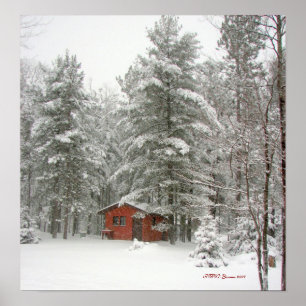 Poster Tempestade da neve da vertente do inverno -